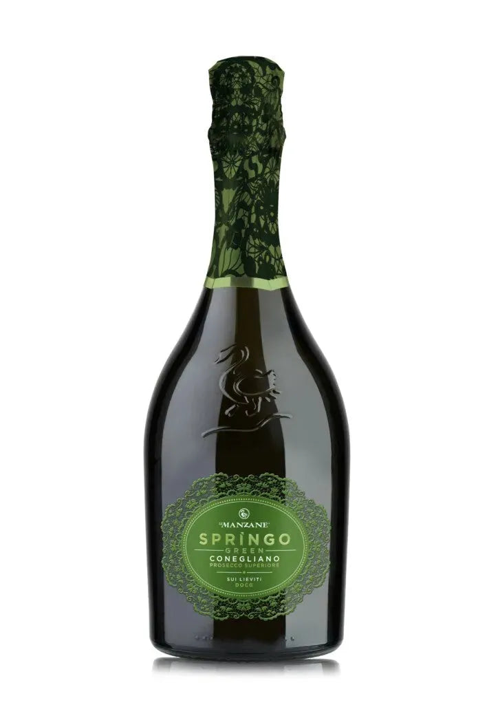 A bottle of Valdobbiadene Conegliano Prosecco Superiore DOCG Brut Nat, unfiltred Prosecco Superiore, Prosecco Col Fondo,0,75 l, Le Manzane, Prosecco World