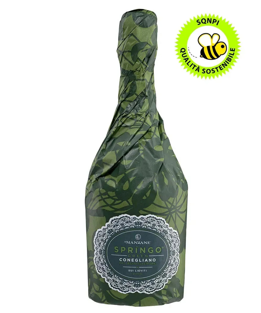 A bottle of Valdobbiadene Conegliano Prosecco Superiore DOCG Brut Nat, unfiltred Prosecco Superiore, Prosecco Col Fondo,0,75 l, Le Manzane, Prosecco World